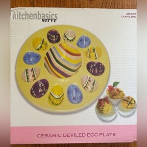 vintage Easter themed Ceramic Deviled Egg Plate